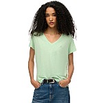 Superdry Γυναικείο V T-Shirt Με Τρουκς Και Κέντημα Slub