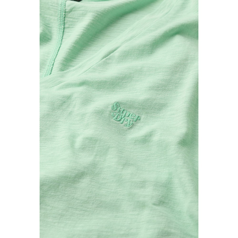 Superdry Γυναικείο V T-Shirt Με Τρουκς Και Κέντημα Slub