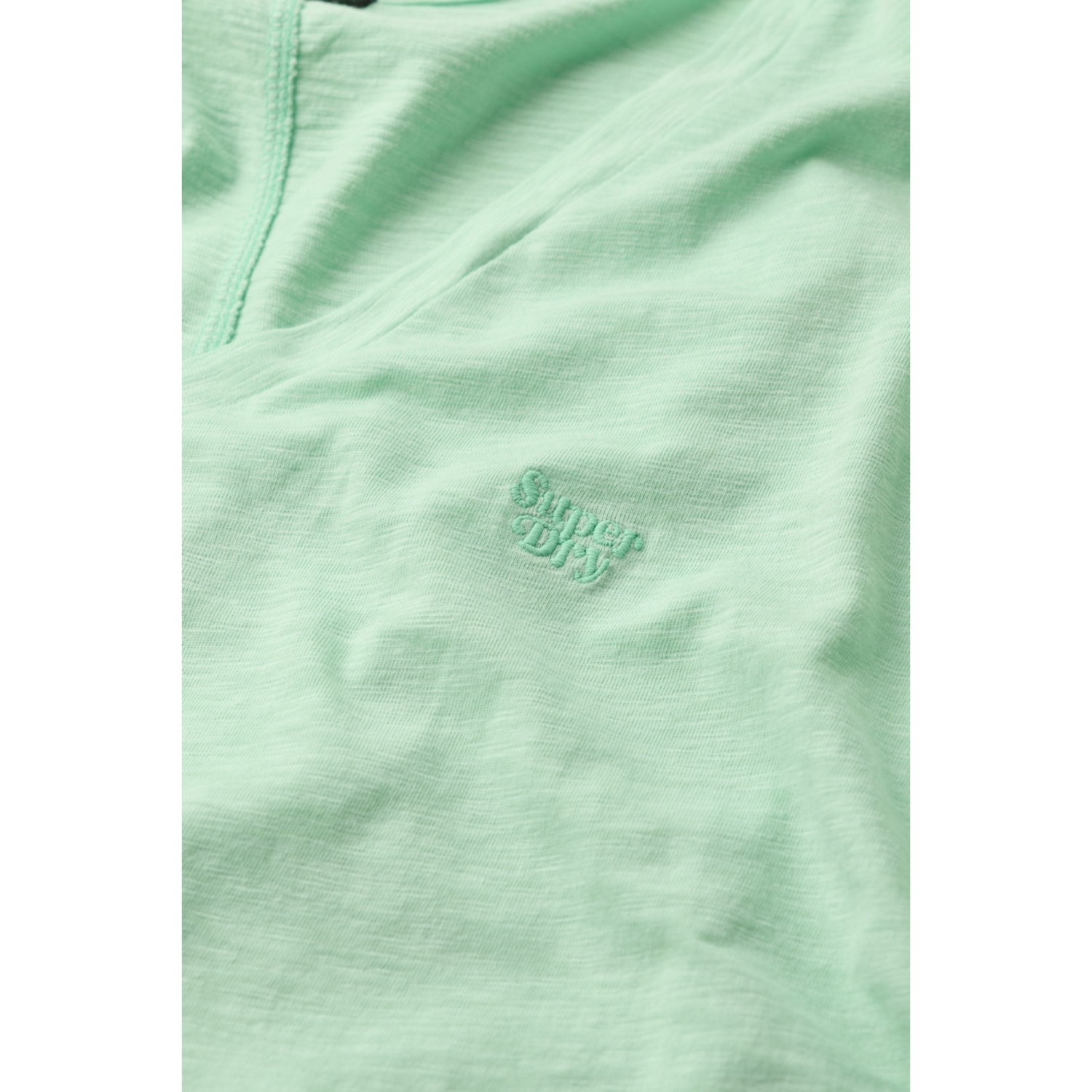 Superdry Γυναικείο V T-Shirt Με Τρουκς Και Κέντημα Slub
