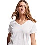 Superdry Γυναικείο V T-Shirt Με Τρουκς Και Κέντημα Slub