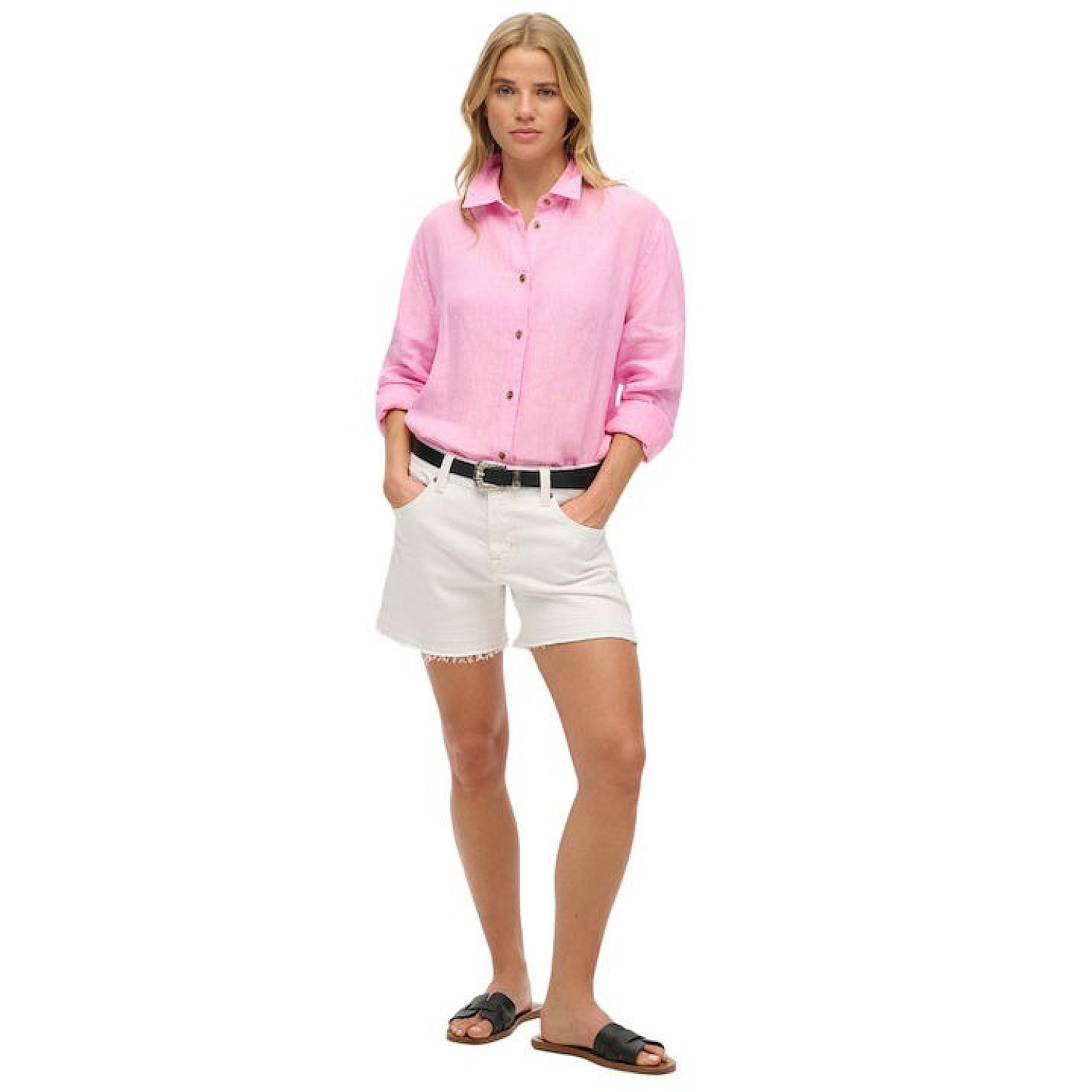 Superdry W4010463a D2 Boyfriend Λινό Καθημερινό Με Τρουκ