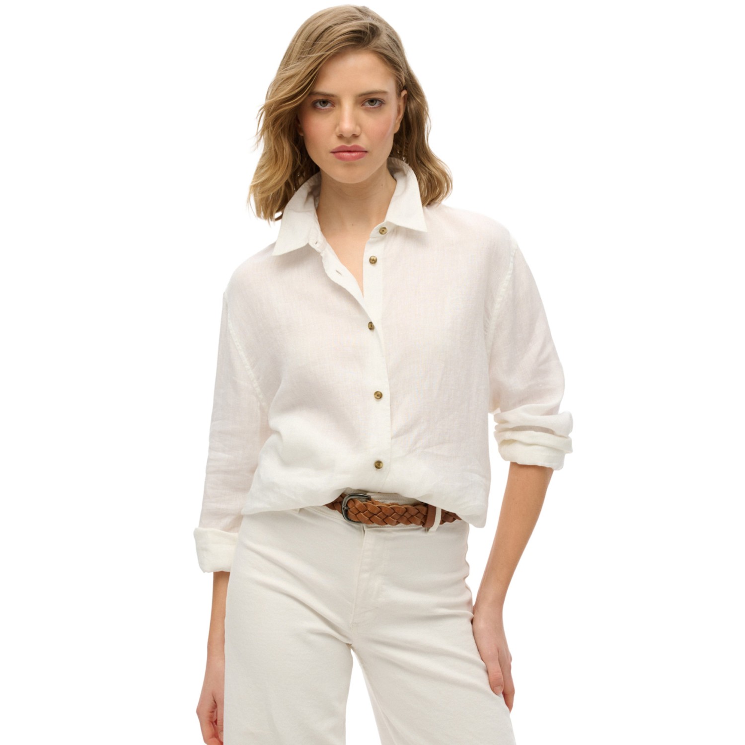 Superdry W4010463a D2 Boyfriend Λινό Καθημερινό Με Τρουκ
