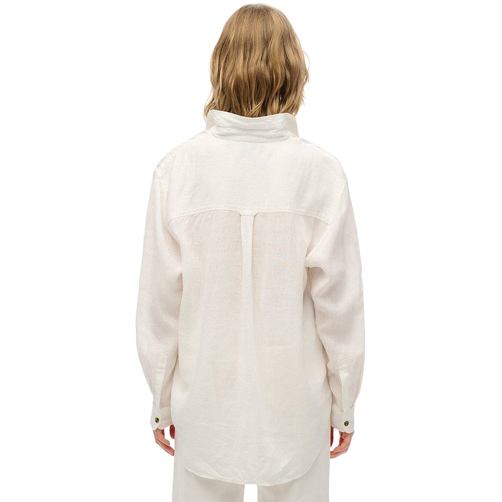 Superdry W4010463a D2 Boyfriend Λινό Καθημερινό Με Τρουκ