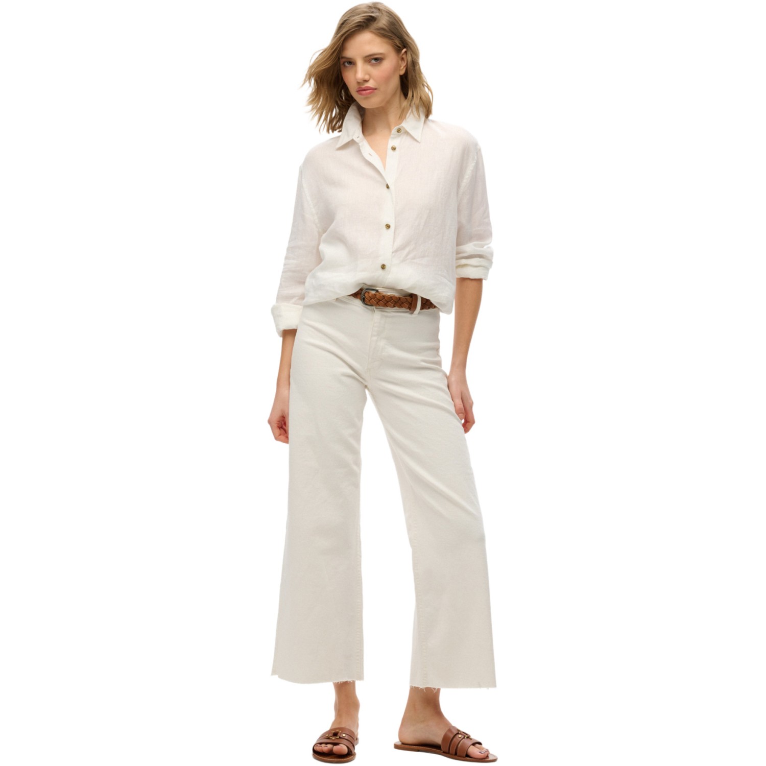 Superdry W4010463a D2 Boyfriend Λινό Καθημερινό Με Τρουκ