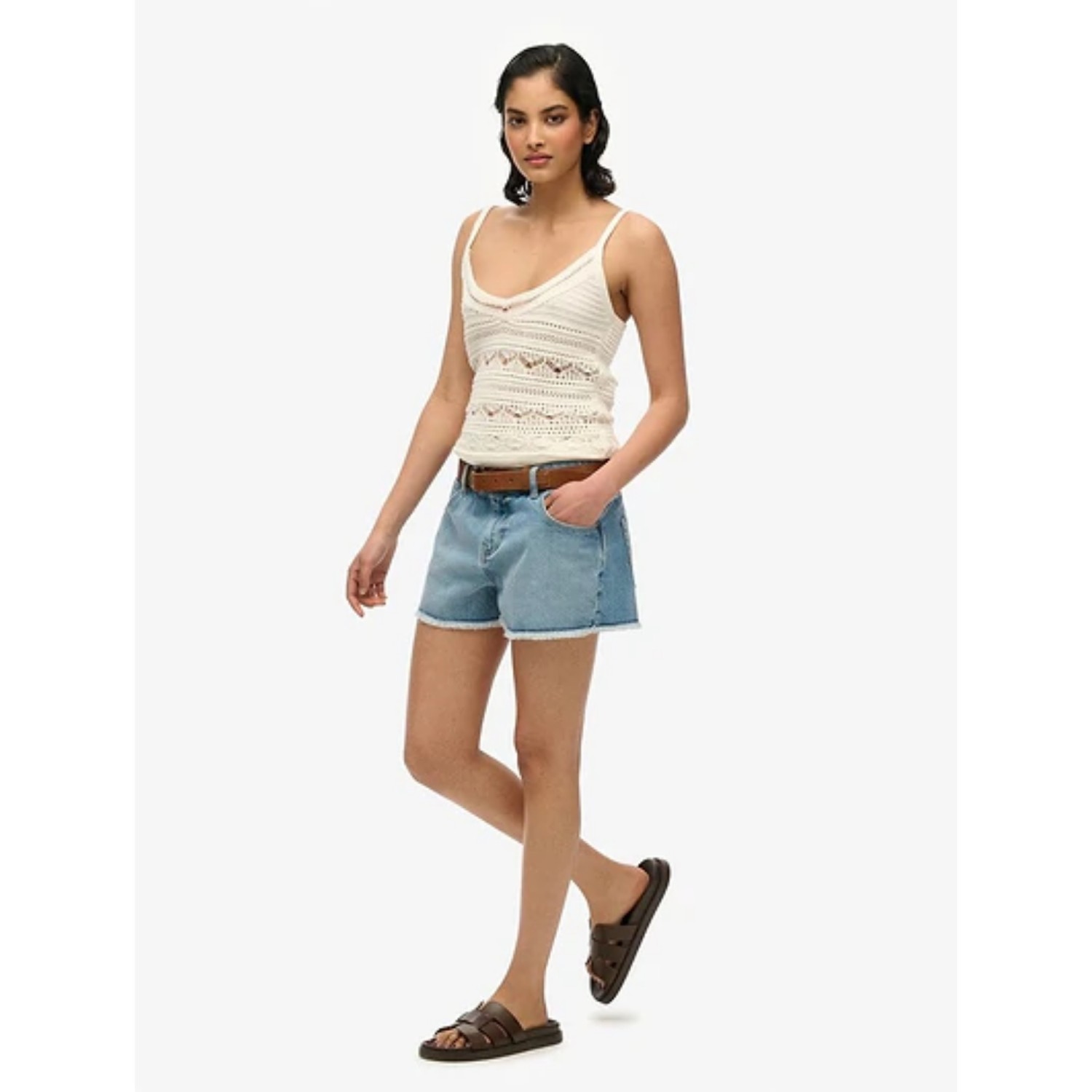Superdry ovin μεσαία μέση τζιν σορτς