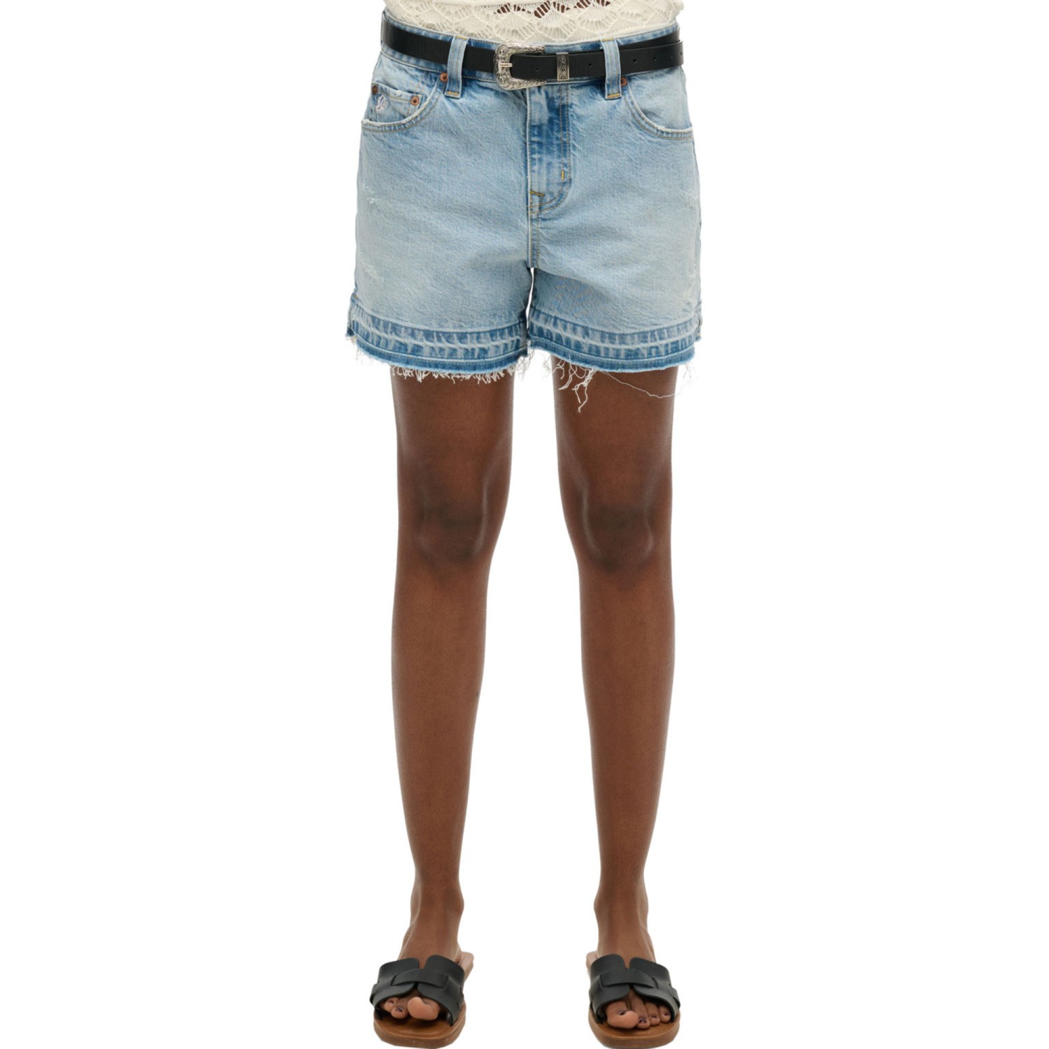 Superdry W7110449a D2 Ovin Σορτς Μέσης Με Κομμένο Τελείωμα