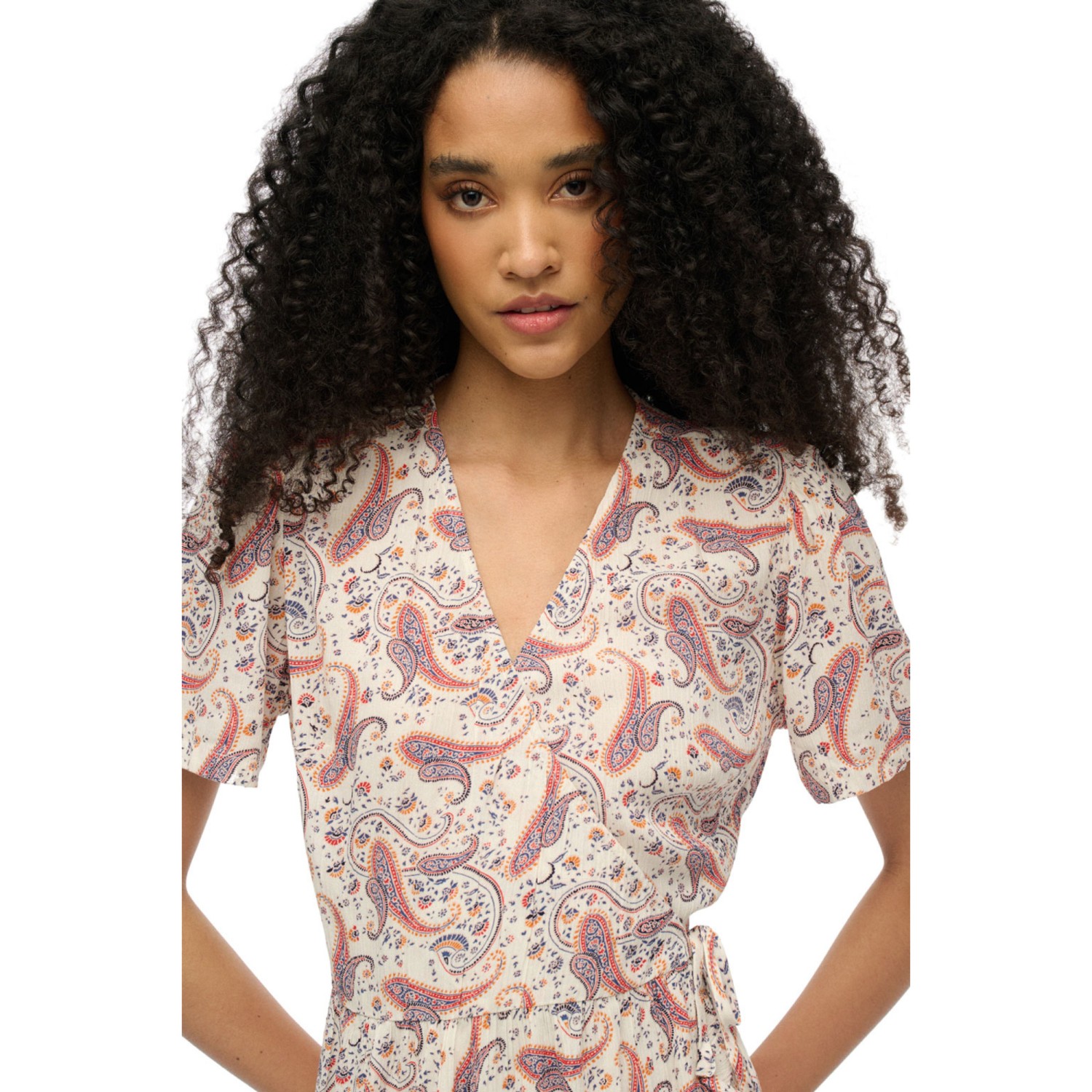 Superdry W8011877A Ovin Ss Εκτυπωμένο Μίνι Φόρεμα Κρουαζέ