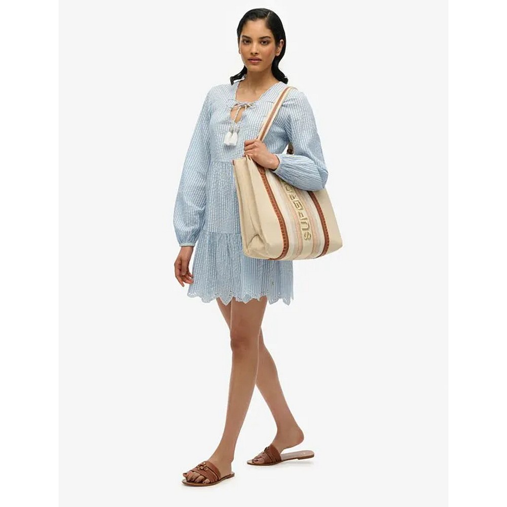 Superdry Μίνι Φόρεμα Με Κέντημα Και Βολάν