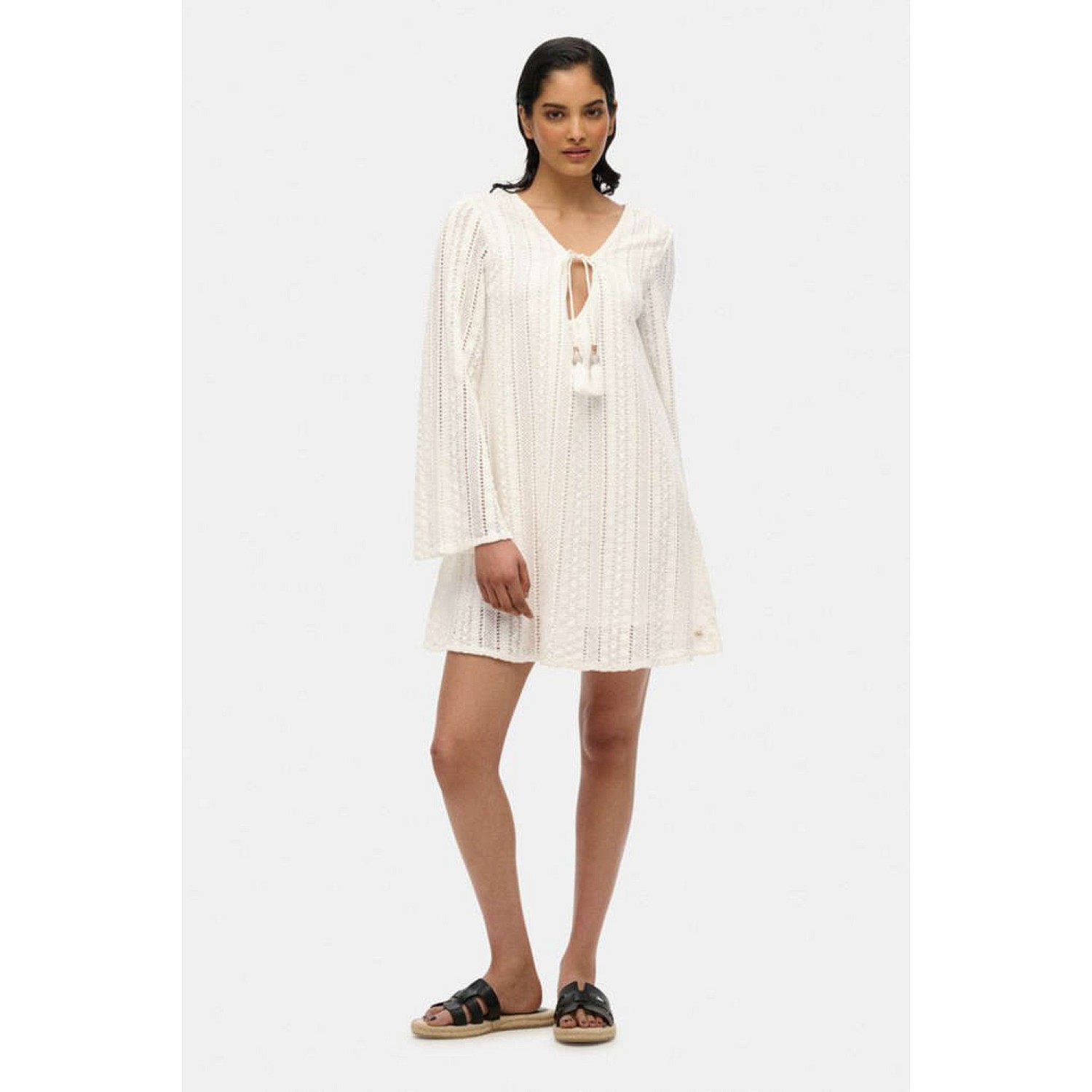 Superdry Ovin Ibiza Δαντελένιο Μίνι Φόρεμα