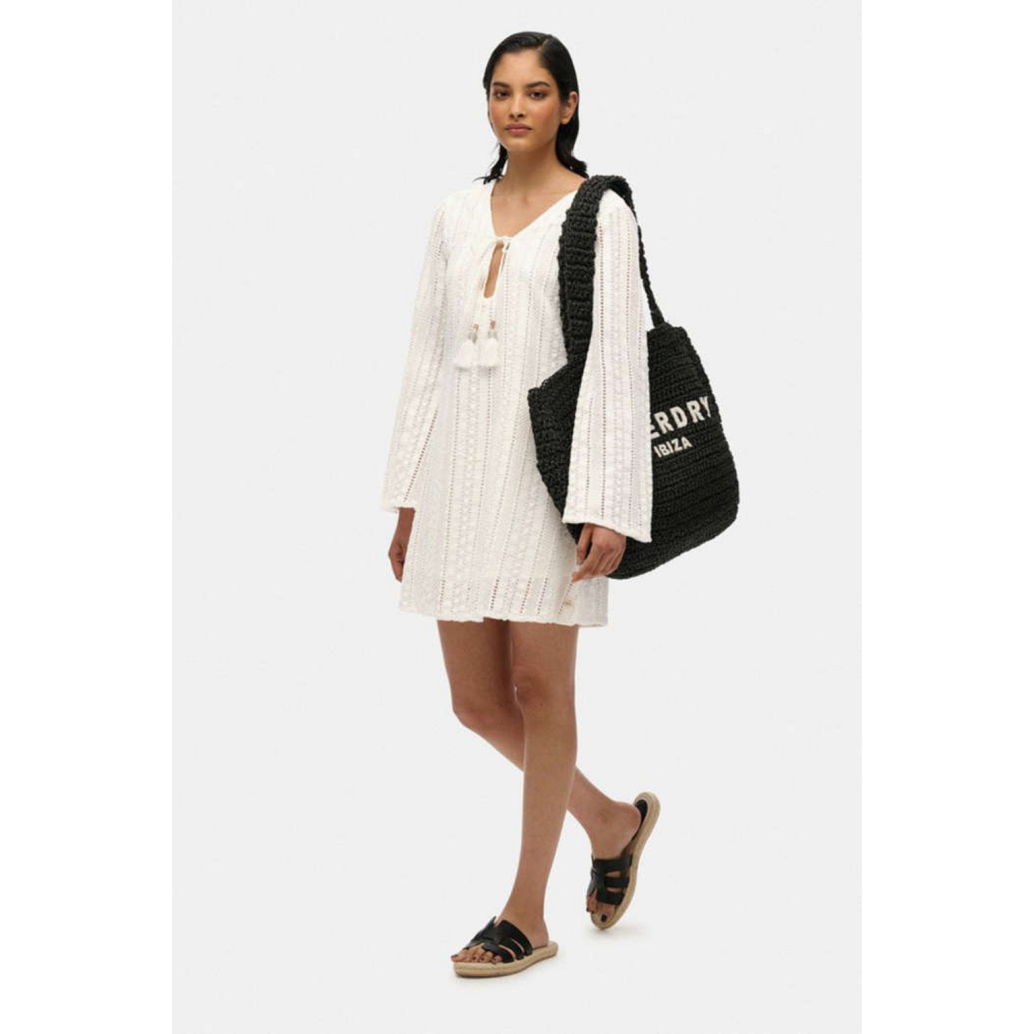 Superdry Ovin Ibiza Δαντελένιο Μίνι Φόρεμα