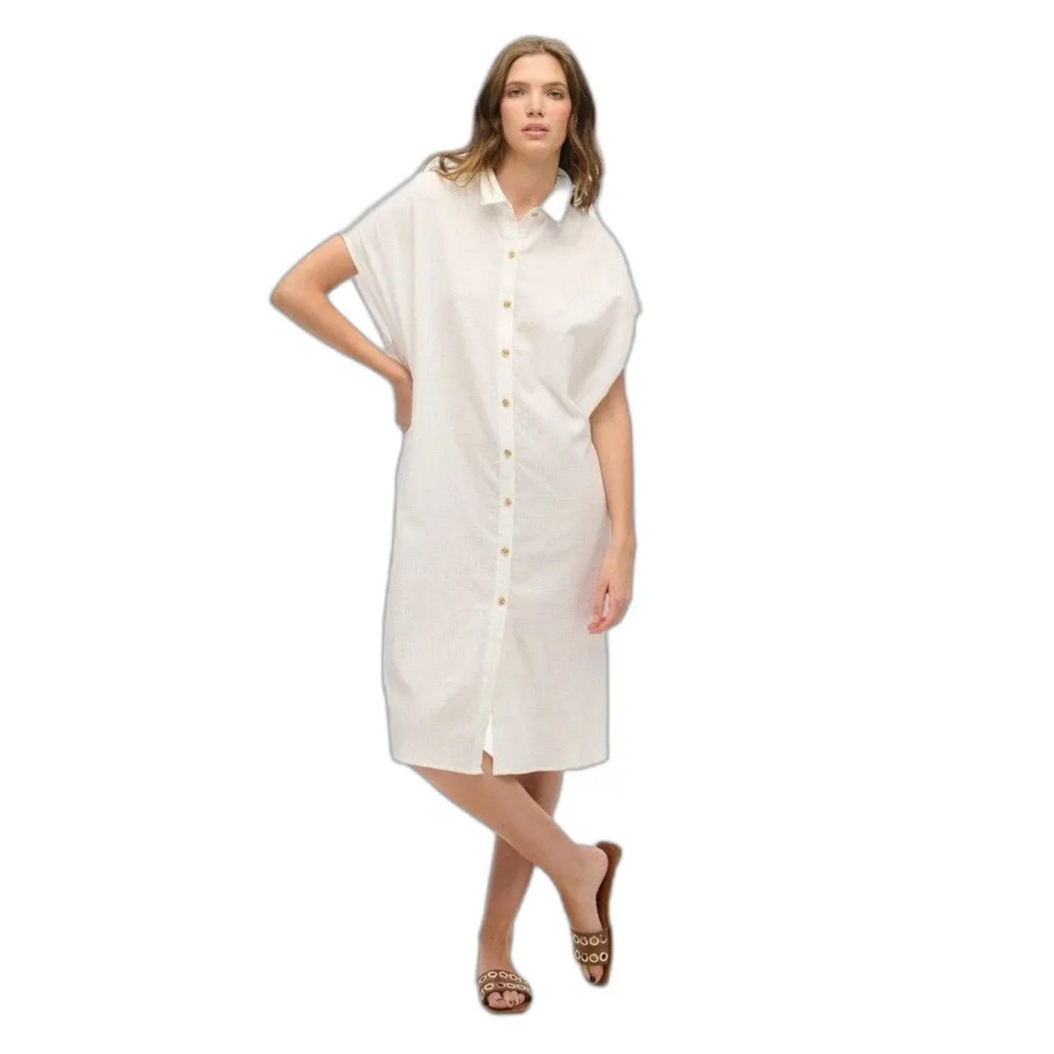 Superdry W8011959A Oversized Midi Πουκάμισο Με Τρουκς