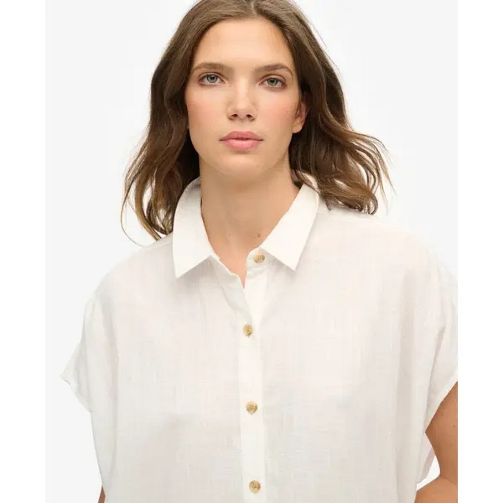 Superdry W8011959A Oversized Midi Πουκάμισο Με Τρουκς
