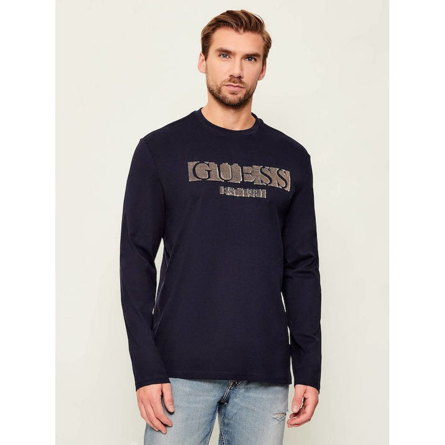 GUESS Ανδρικό T-shirt με Flock Logo
