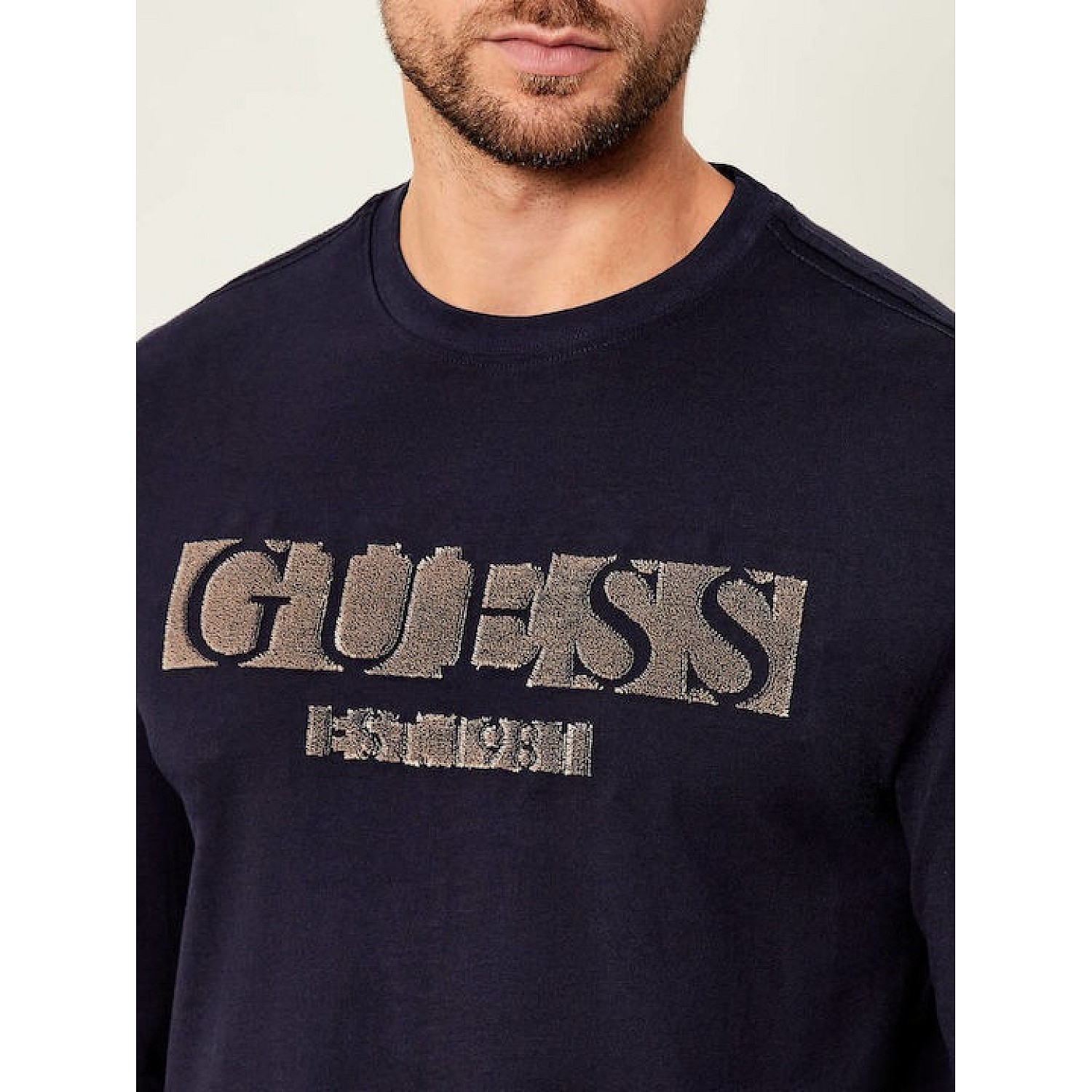 GUESS Ανδρικό T-shirt με Flock Logo