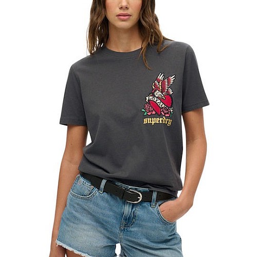 SUPERDRY W1011605A D2 OVIN OLD SCHOOL TATTOO RELAXED TEE ΜΠ