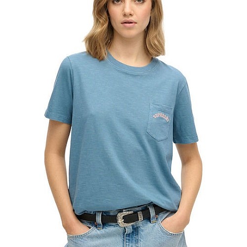 SUPERDRY W1011642A D2 OVIN ESSENTIAL LOGO GD POCKET TEE ΜΠΛ