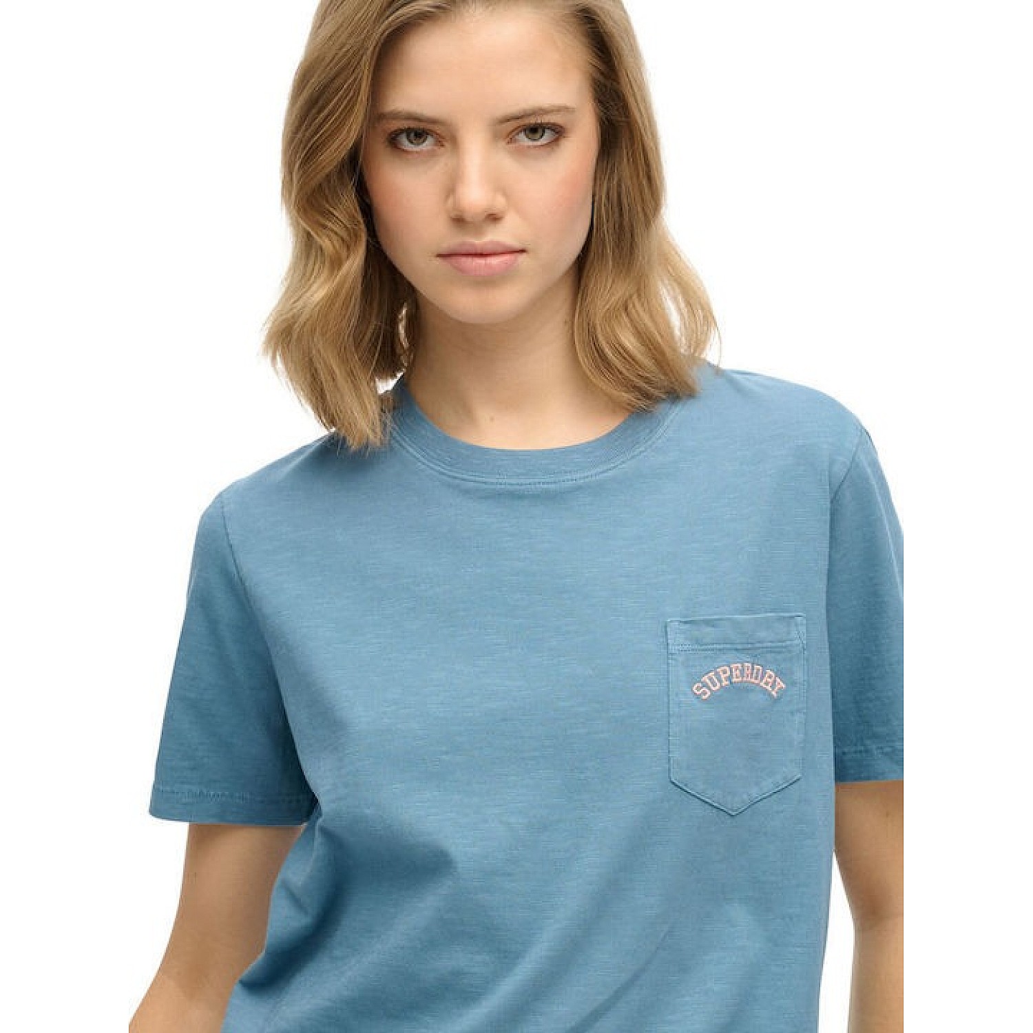 SUPERDRY W1011642A D2 OVIN ESSENTIAL LOGO GD POCKET TEE ΜΠΛ