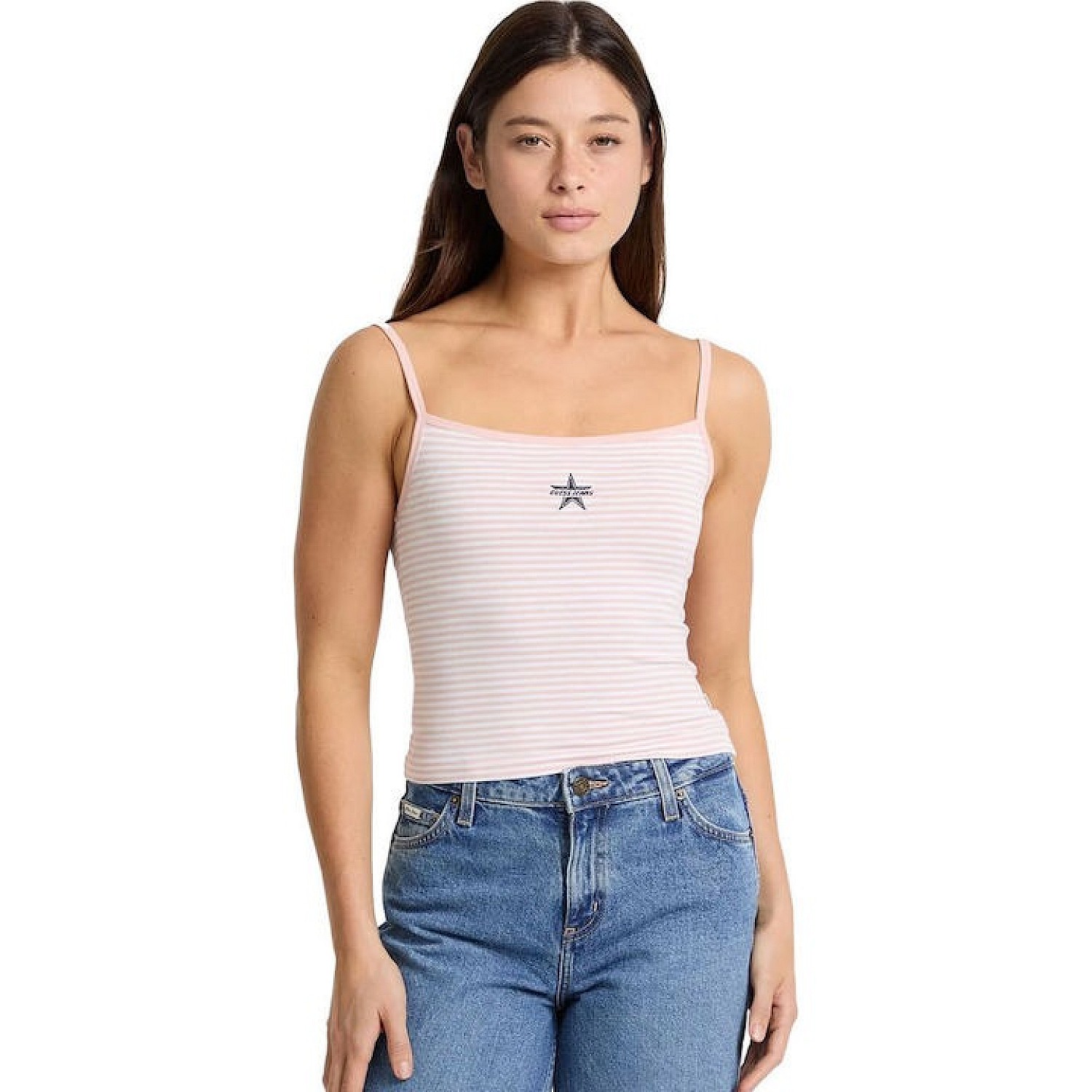 GUESS W5GP35KCIE1 GJ EMB STAR TANK TOP - ORG CO JERSEY Y