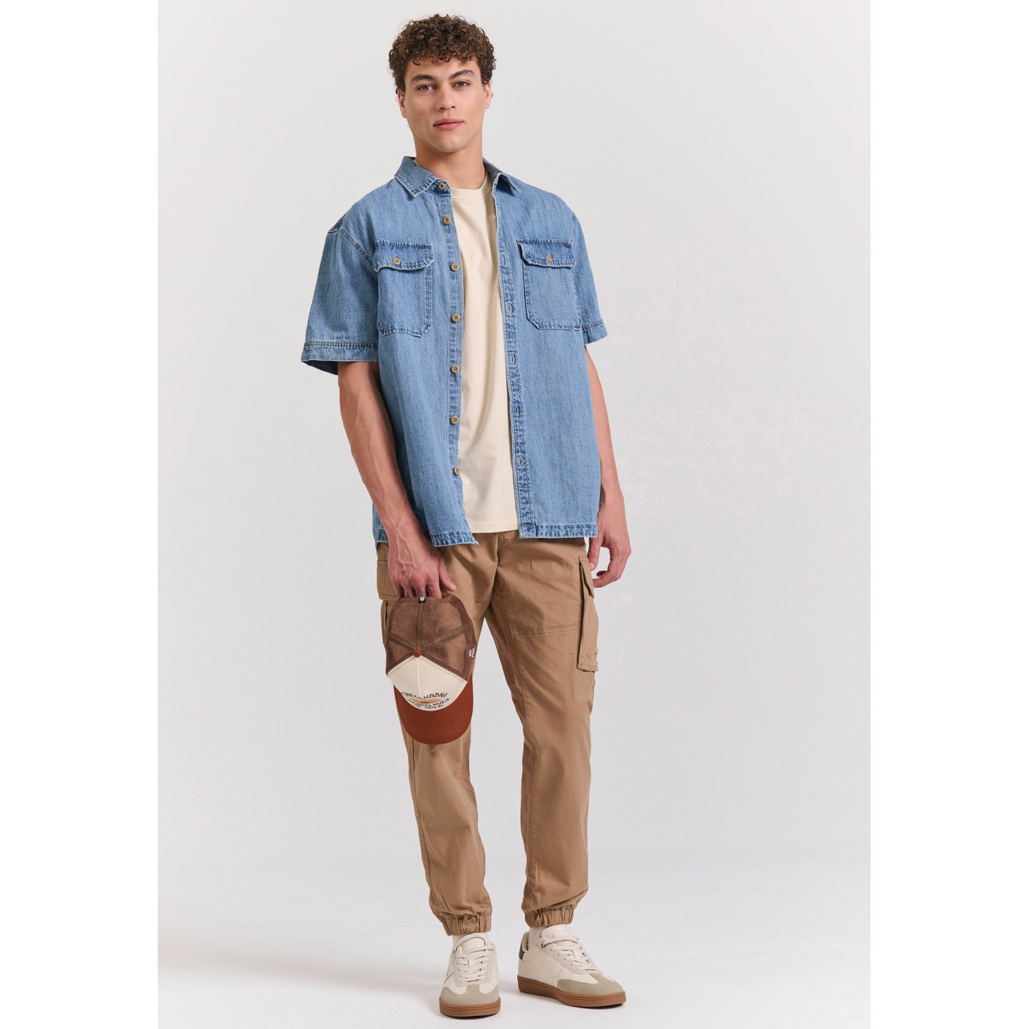 Overshirt denim πουκάμισο με τσέπες στο στήθος