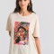 Oversized garment dyed t-shirt με tropical τύπωμα