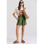 Oversized garment dyed t-shirt με tropical τύπωμα