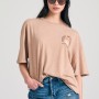 Oversized garment dyed t-shirt με τύπωμα στην πλάτ