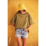 Oversized garment dyed t-shirt με τύπωμα στην πλάτ