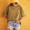 Oversized garment dyed t-shirt με τύπωμα στην πλάτ