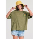 Oversized garment dyed t-shirt με τύπωμα στην πλάτ