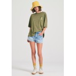Oversized garment dyed t-shirt με τύπωμα στην πλάτ
