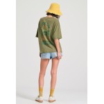 Oversized garment dyed t-shirt με τύπωμα στην πλάτ
