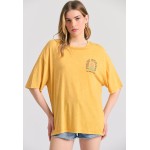 Oversized garment dyed t-shirt με τύπωμα στην πλάτ
