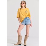 Oversized garment dyed t-shirt με τύπωμα στην πλάτ