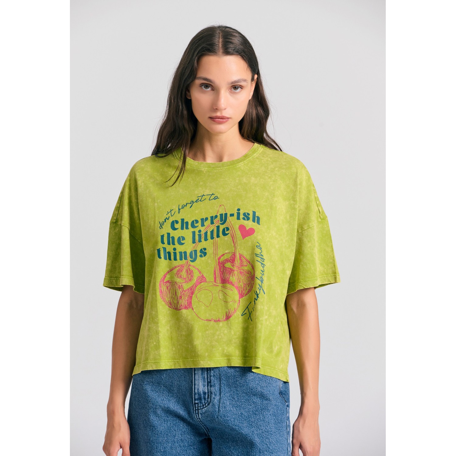 Oversized grament dyed t-shirt με photographic τύπ