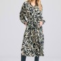 Oversized εμπριμέ μίντι φόρεμα από βισκόζη