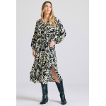Oversized εμπριμέ μίντι φόρεμα από βισκόζη