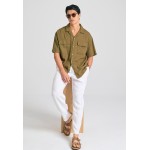 Oversized κοντομάνικο πουκάμισο από λινό και lyoce