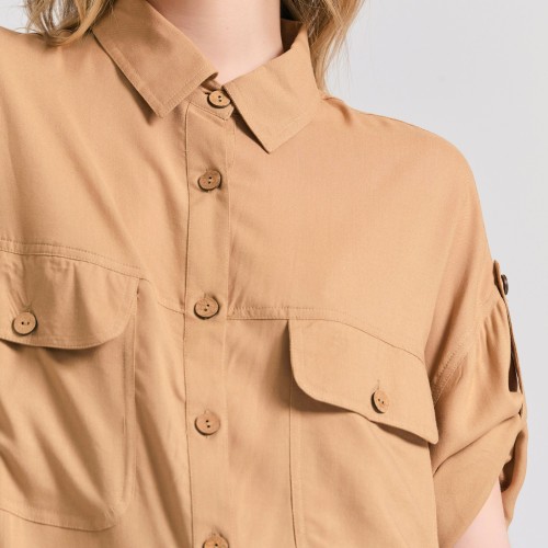 Oversized μάξι σεμιζιέ φόρεμα σε boho look