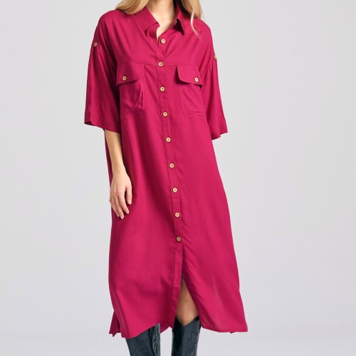 Oversized μάξι σεμιζιέ φόρεμα σε boho look