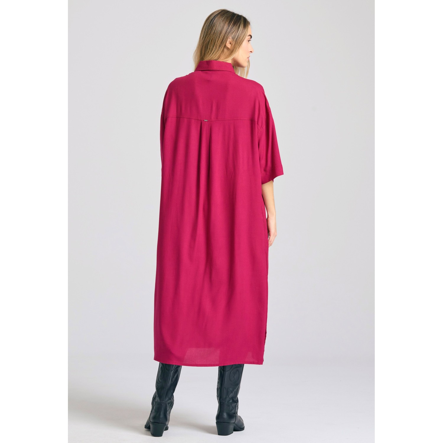 Oversized μάξι σεμιζιέ φόρεμα σε boho look