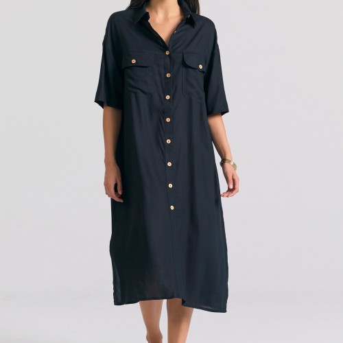 Oversized μάξι σεμιζιέ φόρεμα σε boho look