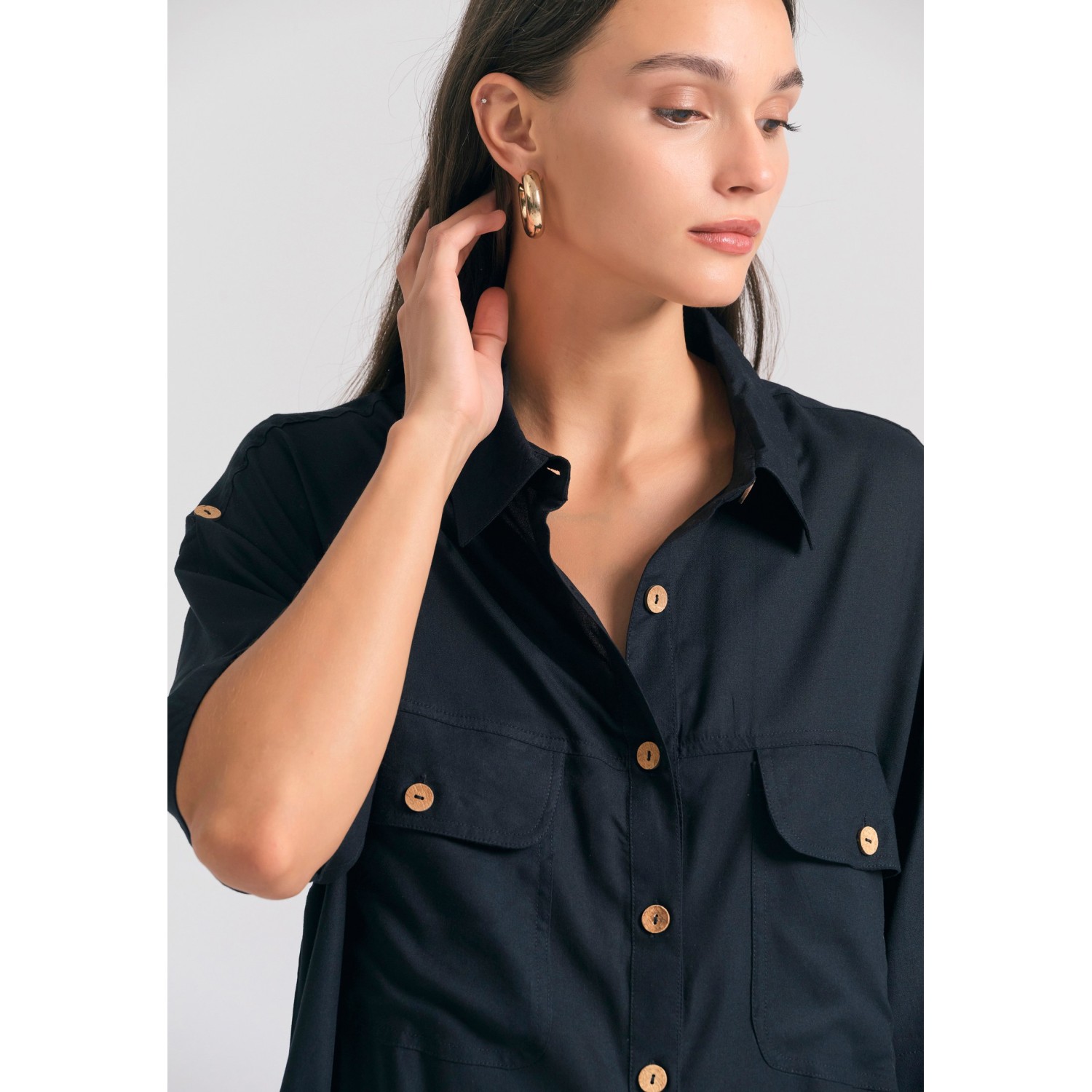 Oversized μάξι σεμιζιέ φόρεμα σε boho look