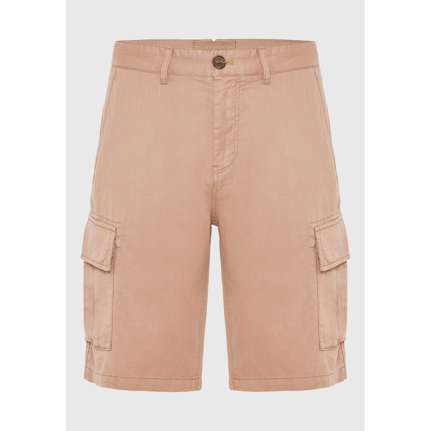 Relaxed fit linen blend cargo βερμούδα
