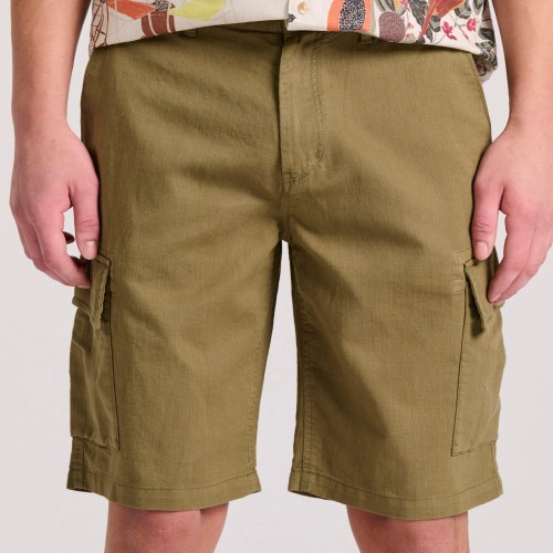 Relaxed fit linen blend cargo βερμούδα