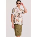 Relaxed fit linen blend cargo βερμούδα