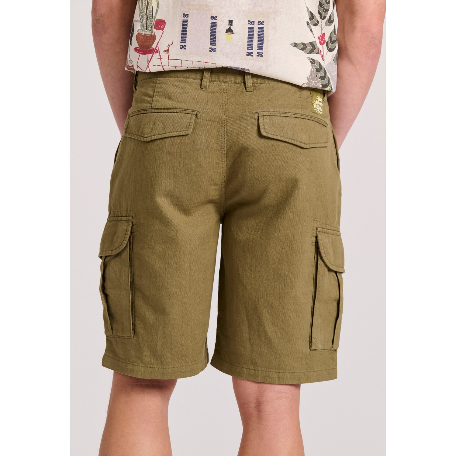 Relaxed fit linen blend cargo βερμούδα