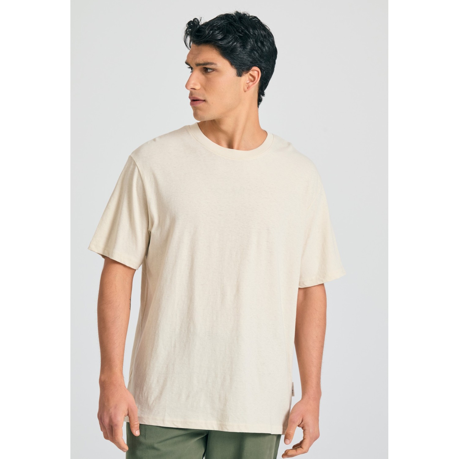 Relaxed fit linen blend t-shirt