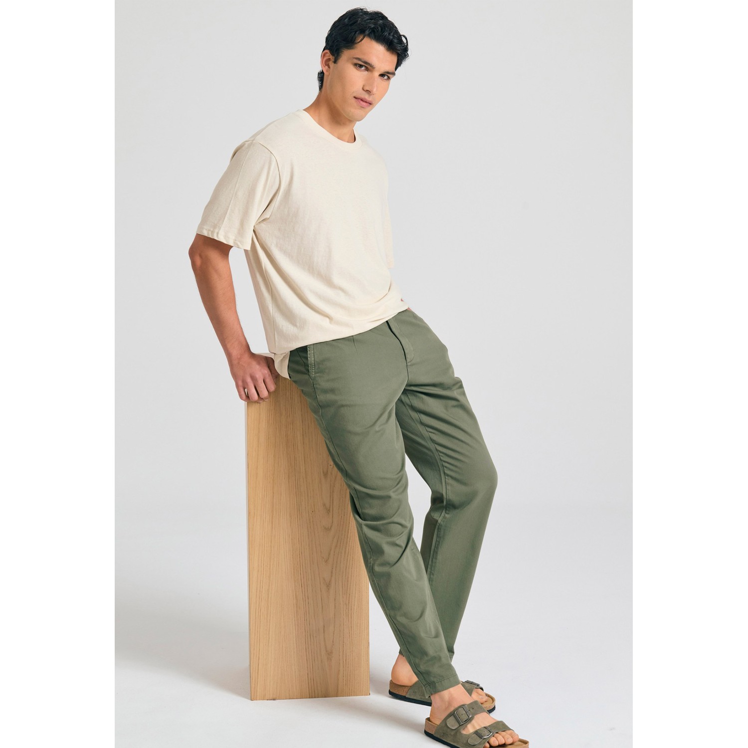 Relaxed fit linen blend t-shirt