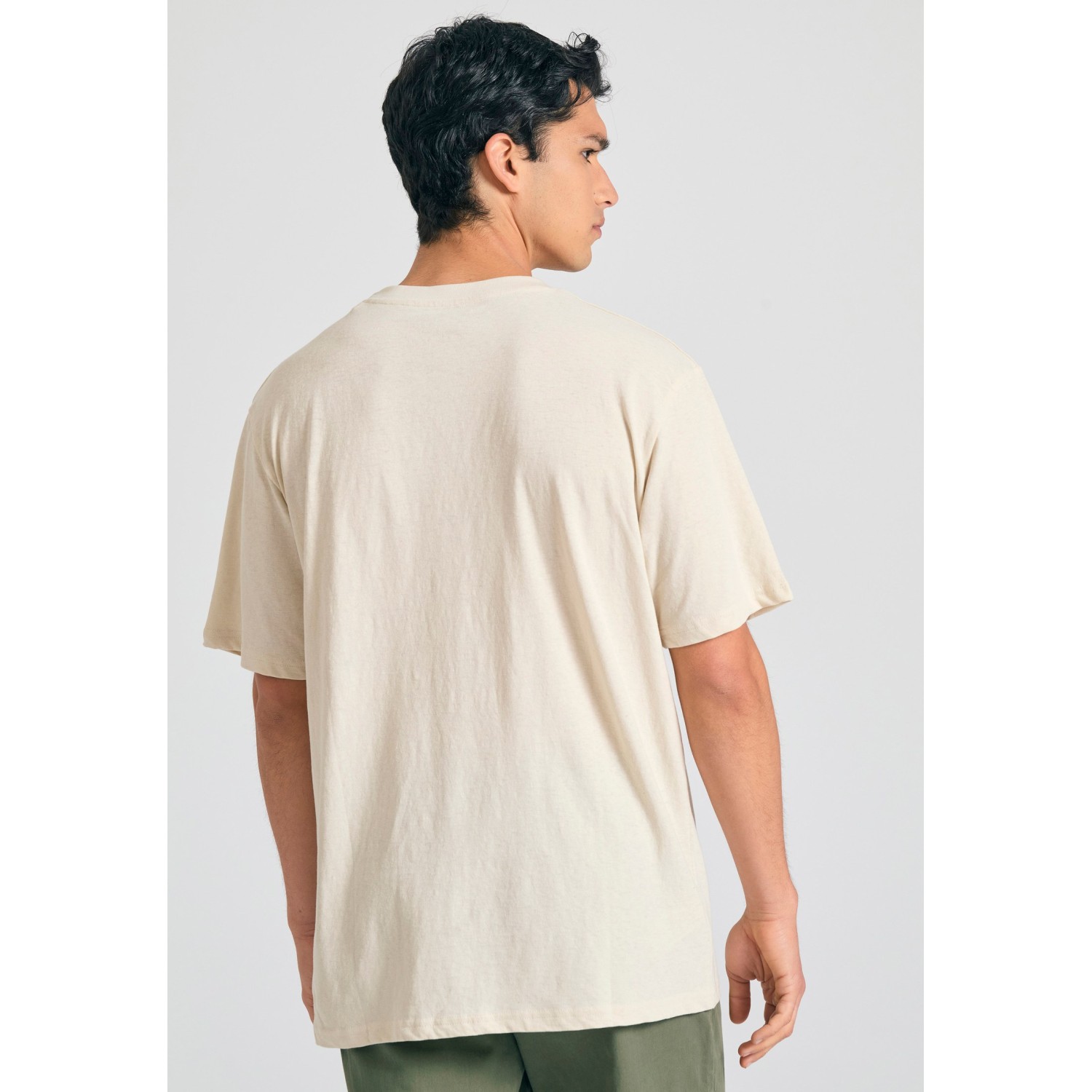 Relaxed fit linen blend t-shirt