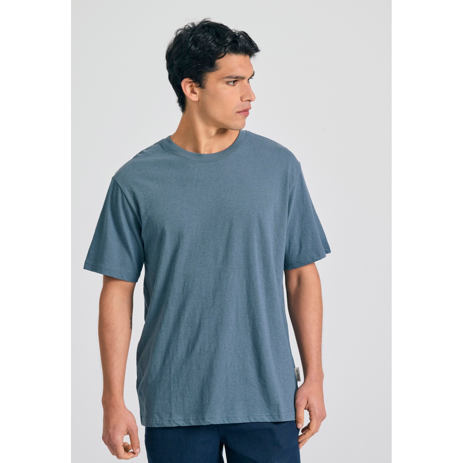 Relaxed fit linen blend t-shirt
